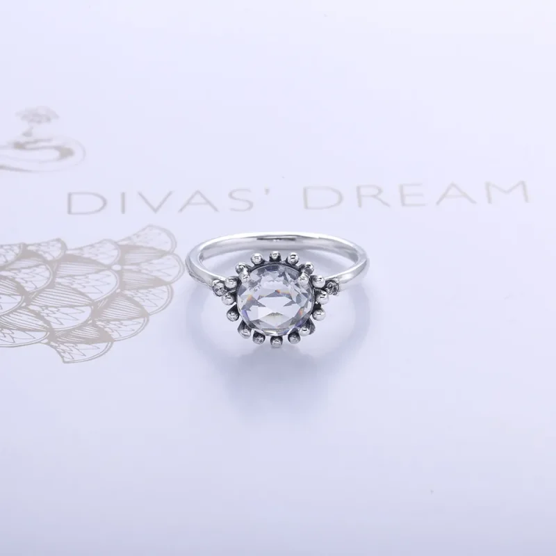 (immagine per) Silver Ring Light Colour Amethyst 190850Pam Anelli Pandora - Visualizza 2