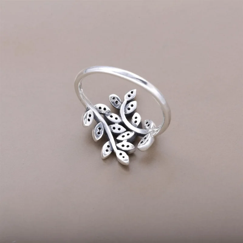 (immagine per) Anello con foglie in argento e zirconi cubica regolabili - 190921CZ - Anelli | P - Visualizza 3