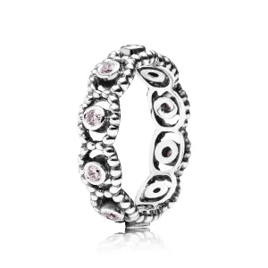 (immagine per) Anello Eternity in argento con motivo a cerchi di zirconia cubica rosa - 190881PCZ - Anelli | PANDORA