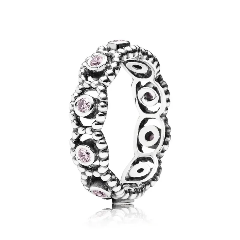 (immagine per) Anello Eternity in argento con motivo a cerchi di zirconia cubica rosa - 190881PCZ - Anelli | PANDORA