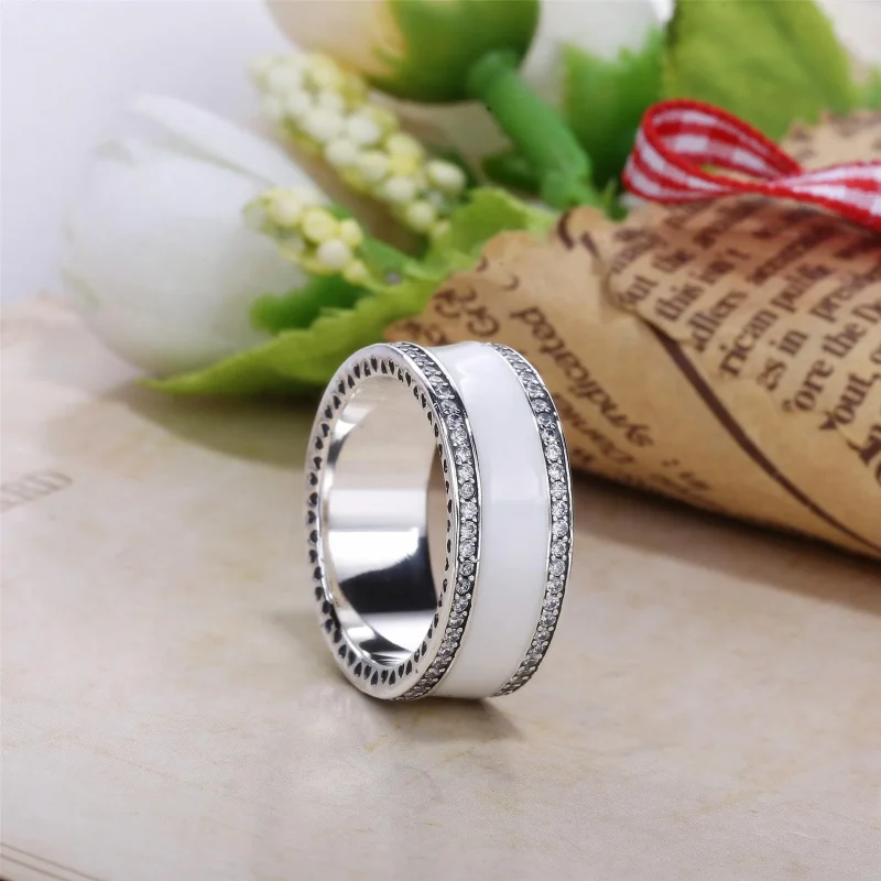 (immagine per) Anello Fascia Cuori Rosa Chiaro - 191024EN40 - Anelli | PANDORA - Visualizza 4