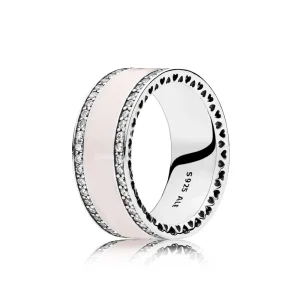 (immagine per) Anello Fascia Cuori Rosa Chiaro - 191024EN40 - Anelli | PANDORA