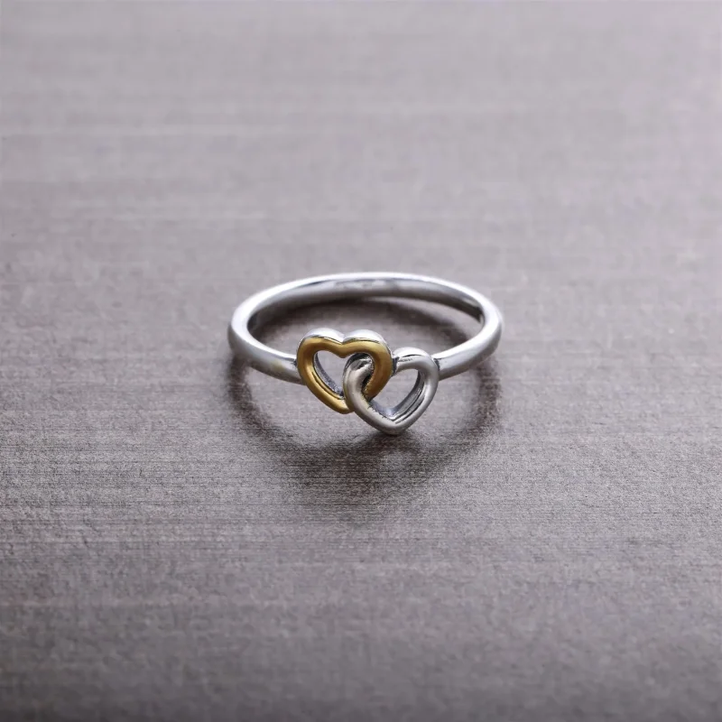 (immagine per) Anello Cuore nel Cuore Bicolore - 190927 - Anelli | PANDORA - Visualizza 3