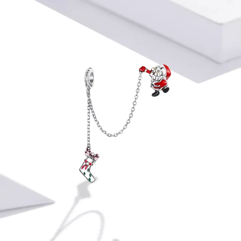 (immagine per) Catena di Sicurezza tipo Pandora Babbo Natale - BSC542 - Visualizza 2