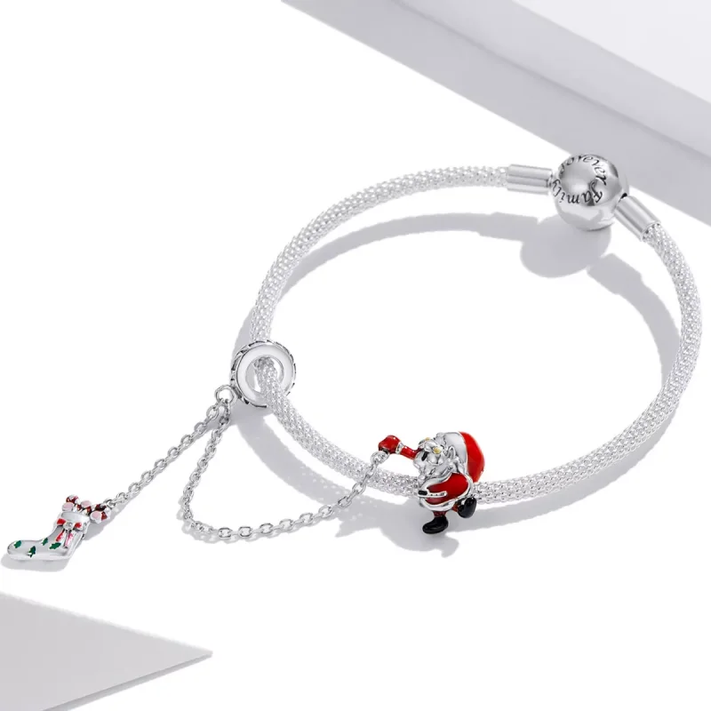 (immagine per) Catena di Sicurezza tipo Pandora Babbo Natale - BSC542 - Visualizza 3