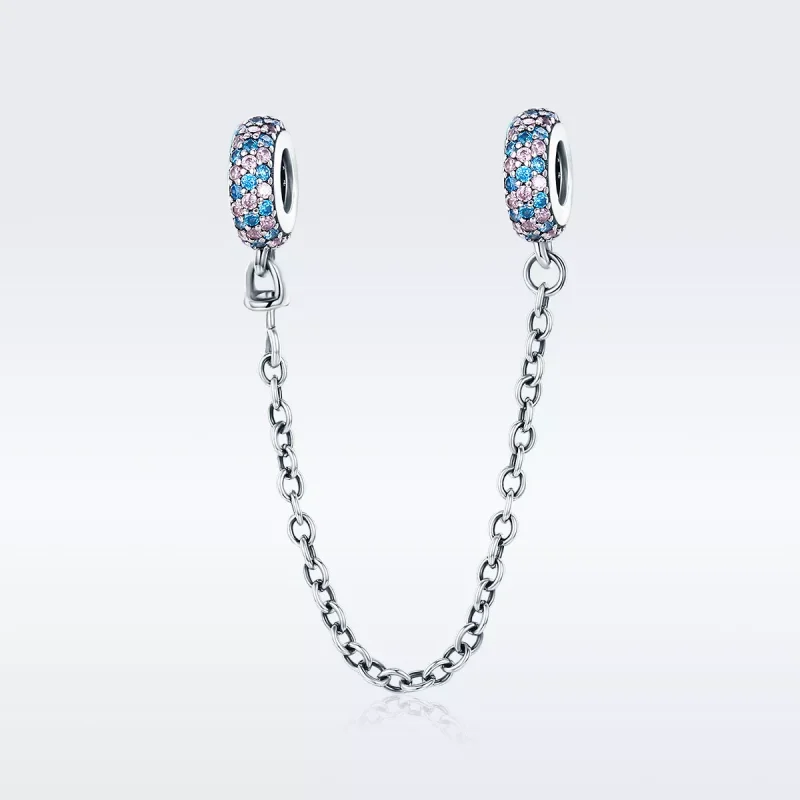 (immagine per) Catena di Sicurezza tipo Pandora Rosa Blu Miracolo - SCC379 - Visualizza 2