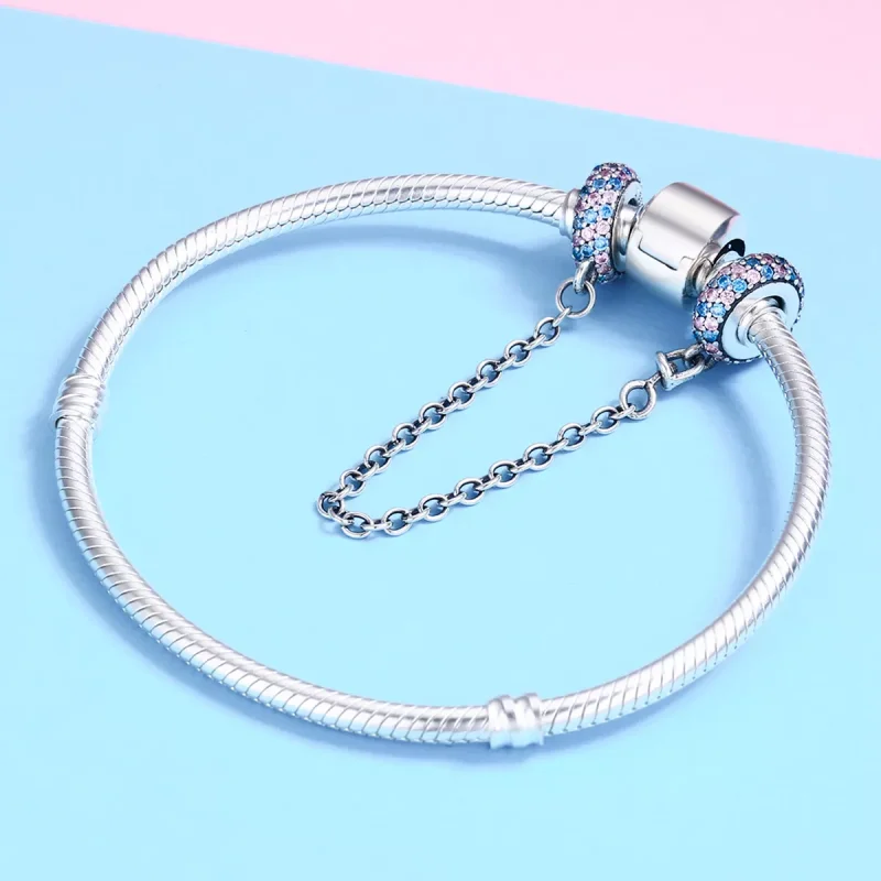 (immagine per) Catena di Sicurezza tipo Pandora Rosa Blu Miracolo - SCC379 - Visualizza 6