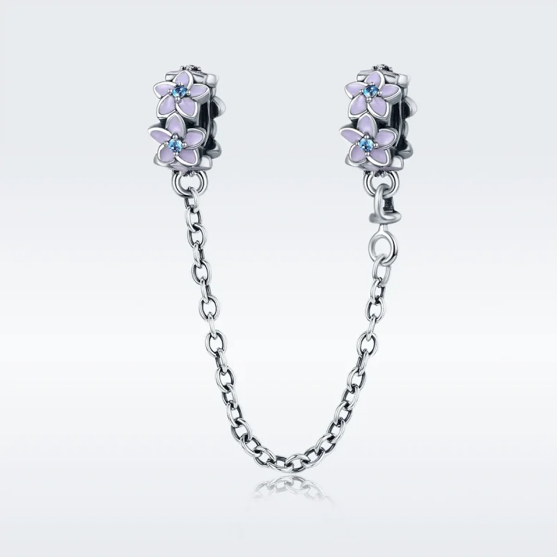 (immagine per) Catena di Sicurezza tipo Pandora Fiori viola - SCC602 - Visualizza 2