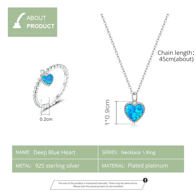 (immagine per) Parure di gioielli tipo Pandora Cuore blu scuro - SET018 - Visualizza 5