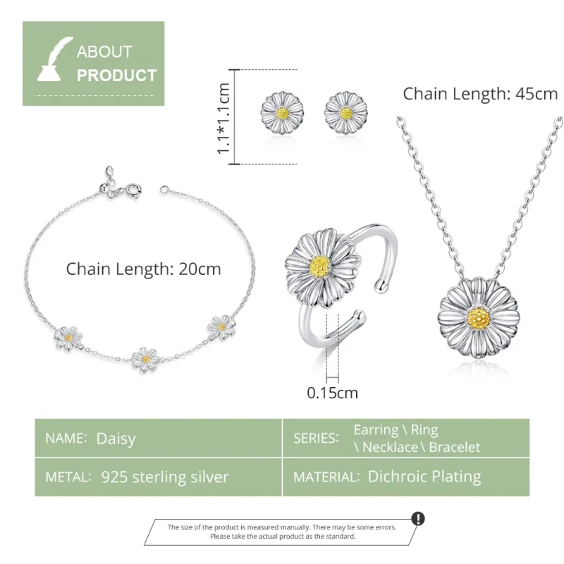 (immagine per) Parure di gioielli tipo Pandora Fiori Margherita - SET001 - Visualizza 7