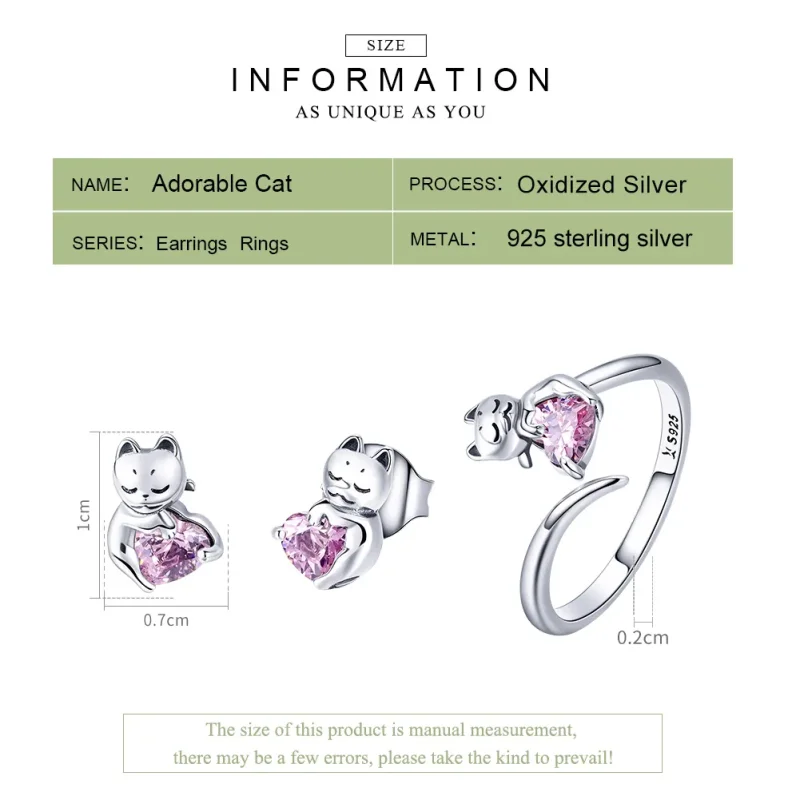(immagine per) Parure di gioielli tipo Pandora Gatto adorabile - SET002 - Visualizza 3