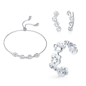 Parure di gioielli tipo Pandora Sentiero della zampa - SET011 (immagine per) Parure di gioielli tipo Pandora Sentiero della zampa - SET011