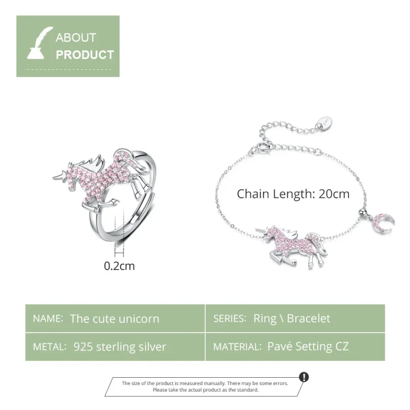 (immagine per) Parure di gioielli tipo Pandora Unicorno carino - SET009 - Visualizza 4