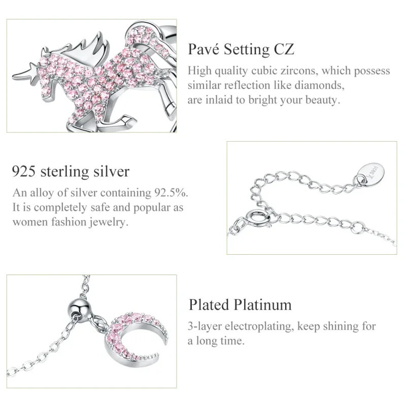 (immagine per) Parure di gioielli tipo Pandora Unicorno carino - SET009 - Visualizza 5