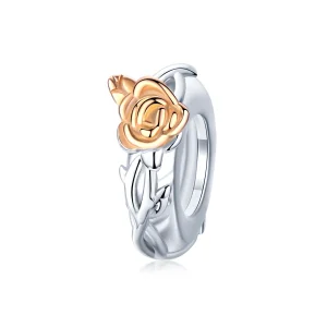 (immagine per) Distanziatore tipo Pandora Bicolore Lover Rose Fiori - BSC146