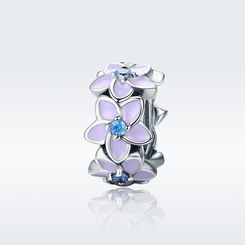 (immagine per) Distanziatore tipo Pandora Fiori viola - SCC601 - Visualizza 2