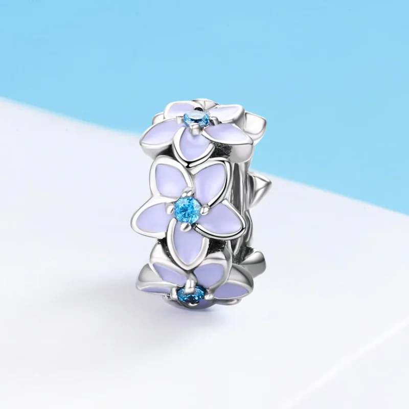 (immagine per) Distanziatore tipo Pandora Fiori viola - SCC601 - Visualizza 3