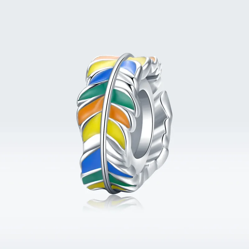(immagine per) Distanziatore tipo Pandora Piuma colorata - BSC305 - Visualizza 5