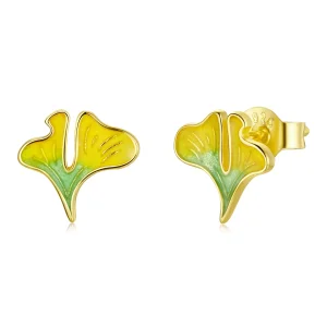 (immagine per) Orecchini a Lobo tipo Pandora Autunno - Ginkgo Biloba - SCE1247