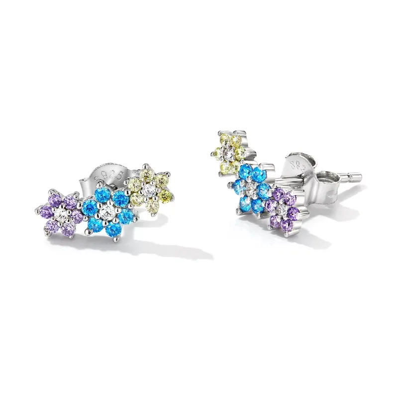 (immagine per) Orecchini a Lobo tipo Pandora Brillare Fiori - BSE593 - Visualizza 3
