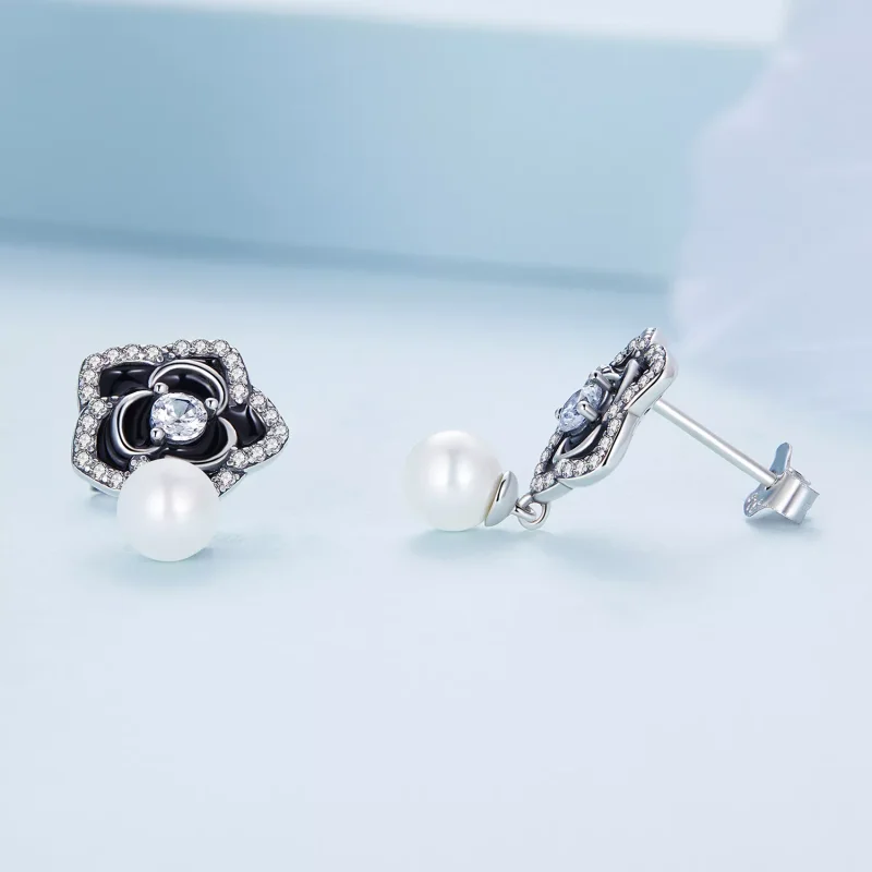 (immagine per) Orecchini a Lobo tipo Pandora Camelia - BSE706 - Visualizza 2