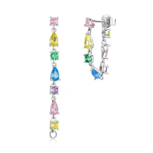 (immagine per) Orecchini a Lobo tipo Pandora Colore Zirconio Nappina - BSE558