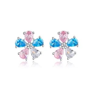 (immagine per) Orecchini a Lobo tipo Pandora Fiori colorati - BSE412