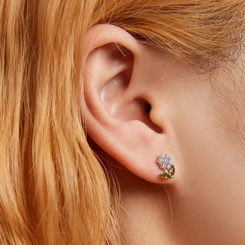 (immagine per) Orecchini a Lobo tipo Pandora Fiori delicati - BSE592-WH - Visualizza 3