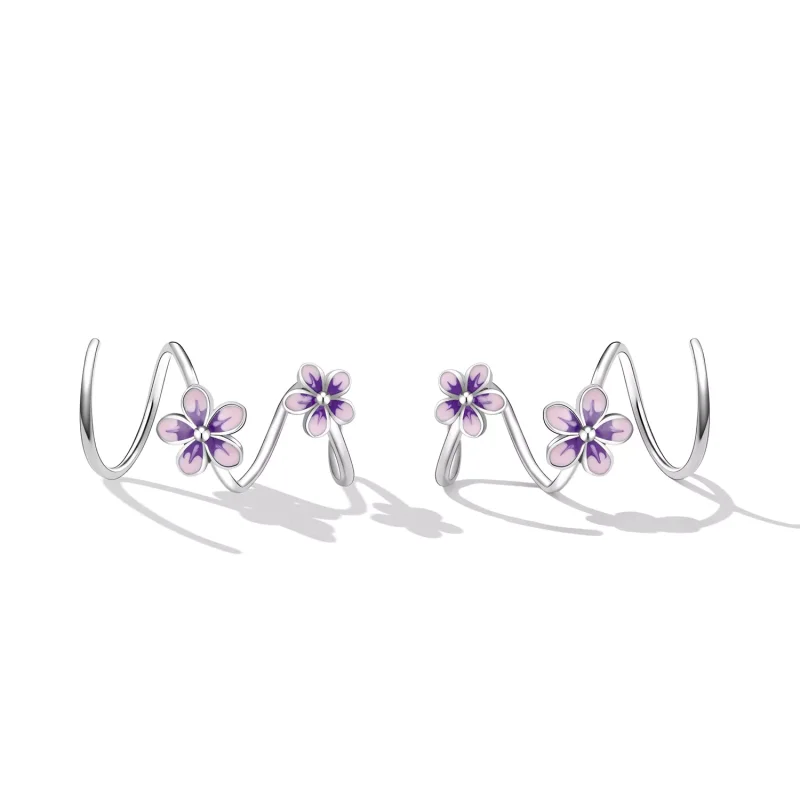 (immagine per) Orecchini a Lobo tipo Pandora Fiori - SCE1462 - Visualizza 2