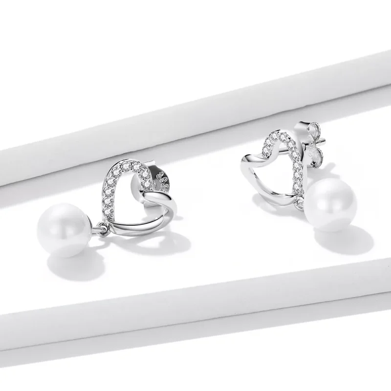 (immagine per) Orecchini a Lobo tipo Pandora Love Shell Beads-Elegante - BSE552 - Visualizza 3