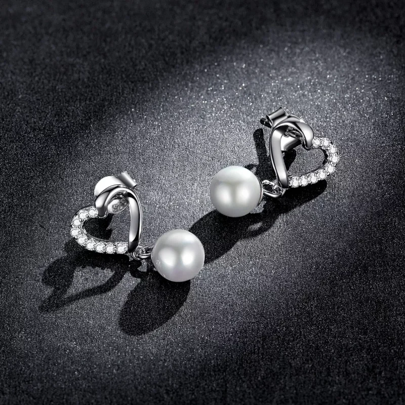 (immagine per) Orecchini a Lobo tipo Pandora Love Shell Beads-Elegante - BSE552 - Visualizza 5