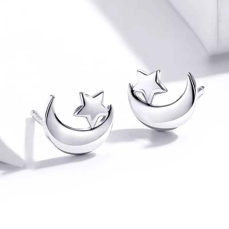 (immagine per) Orecchini a Lobo tipo Pandora Luna e Stelle - SCE726 - Visualizza 2
