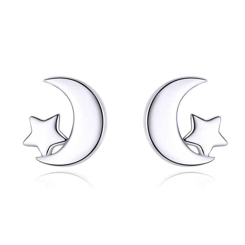 (immagine per) Orecchini a Lobo tipo Pandora Luna e Stelle - SCE726