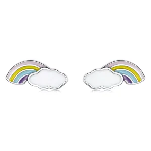 (immagine per) Orecchini a Lobo tipo Pandora Nuvole Arcobaleno - SCE1274