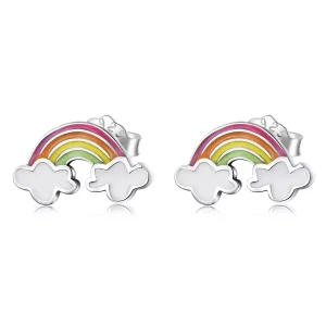 (immagine per) Orecchini a Lobo tipo Pandora Nuvole Arcobaleno - SCE1339