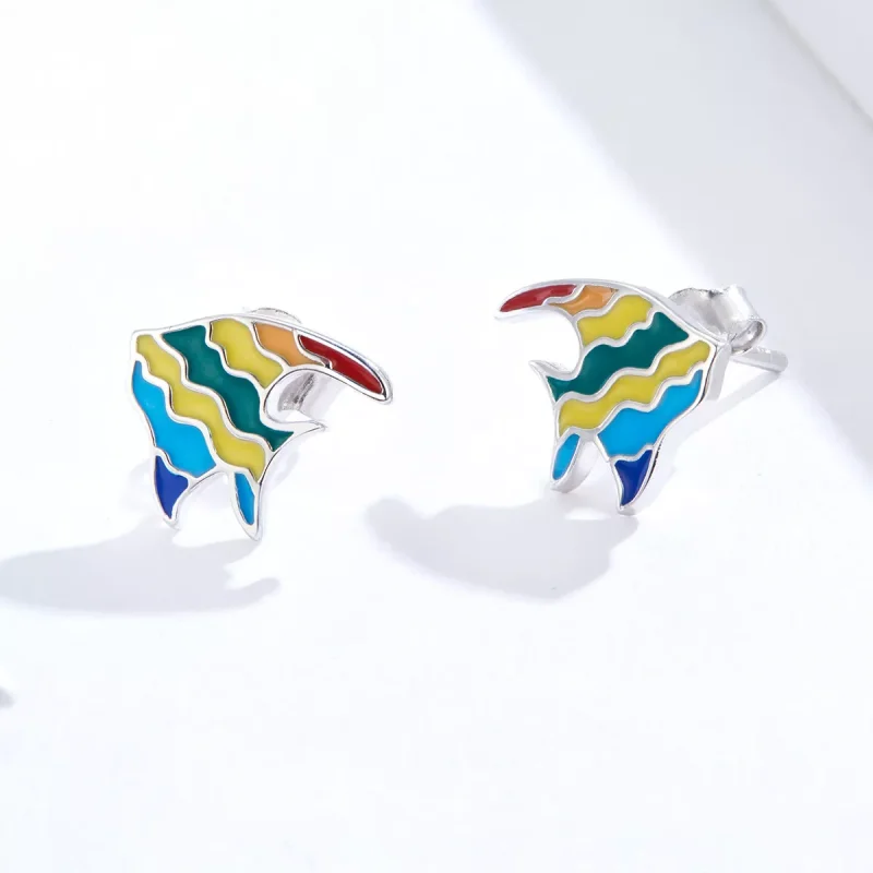 (immagine per) Orecchini a Lobo tipo Pandora Pesce arcobaleno - SCE824 - Visualizza 3