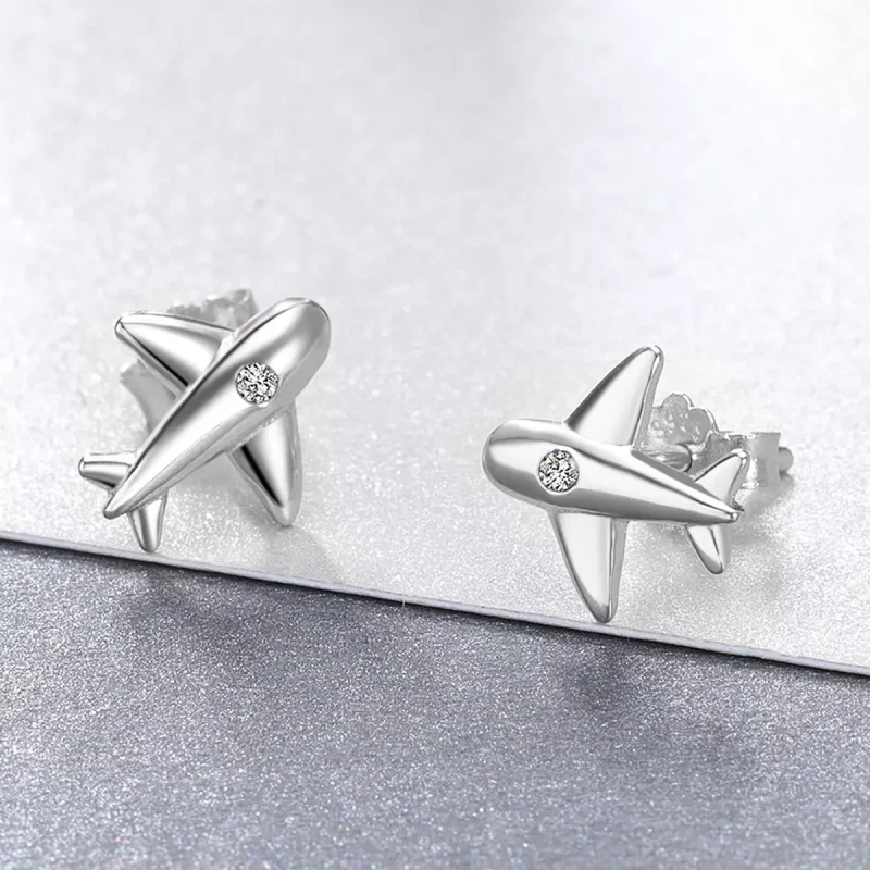 (immagine per) Orecchini a Lobo tipo Pandora Piccolo aeroplano - VSE153 - Visualizza 3