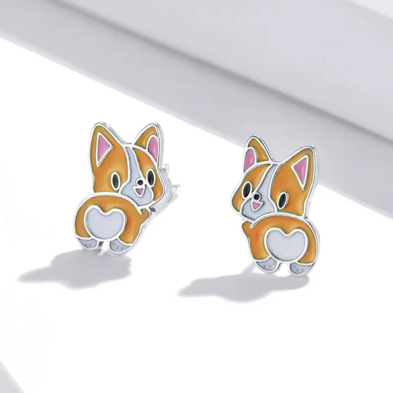 (immagine per) Orecchini a Lobo tipo Pandora Simpatico Corgi - SCE1281 - Visualizza 2