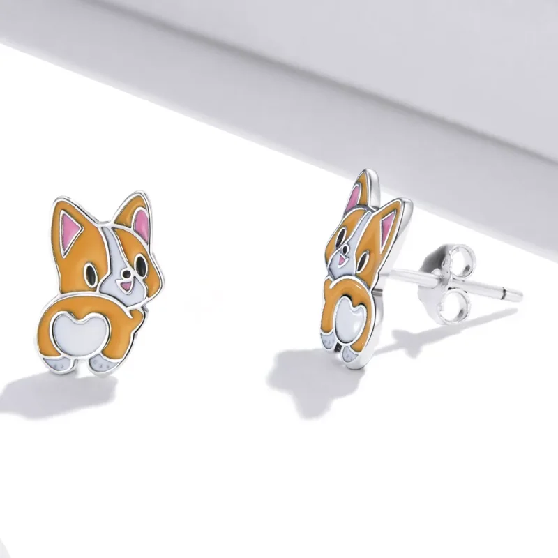 (immagine per) Orecchini a Lobo tipo Pandora Simpatico Corgi - SCE1281 - Visualizza 3