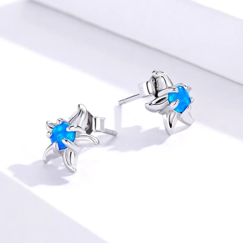 (immagine per) Orecchini a Lobo tipo Pandora Stella marina blu - SCE886 - Visualizza 3