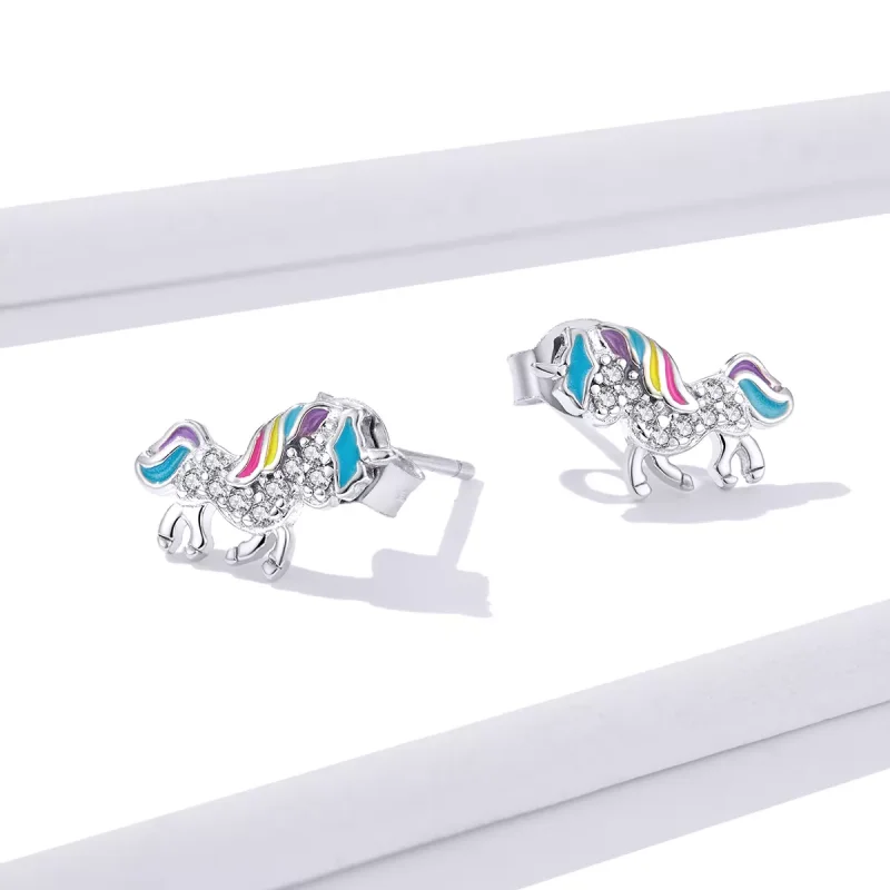 (immagine per) Orecchini a Lobo tipo Pandora Unicorno - BSE352 - Visualizza 4