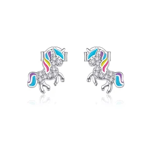 (immagine per) Orecchini a Lobo tipo Pandora Unicorno - BSE352