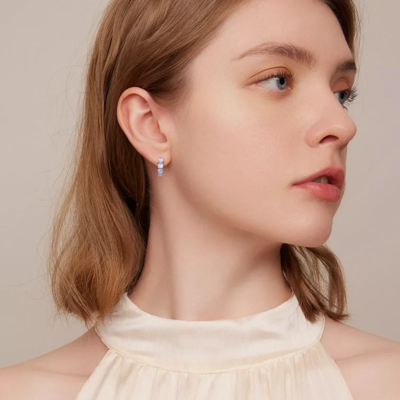 (immagine per) Orecchini a Lobo tipo Pandora Vetro rosa - SCE1452 - Visualizza 5