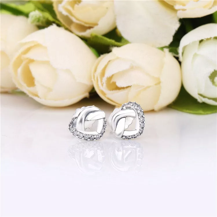 (immagine per) Orecchini a lobo PANDORA Intrecci d'Amore 298019CZ - Visualizza 2