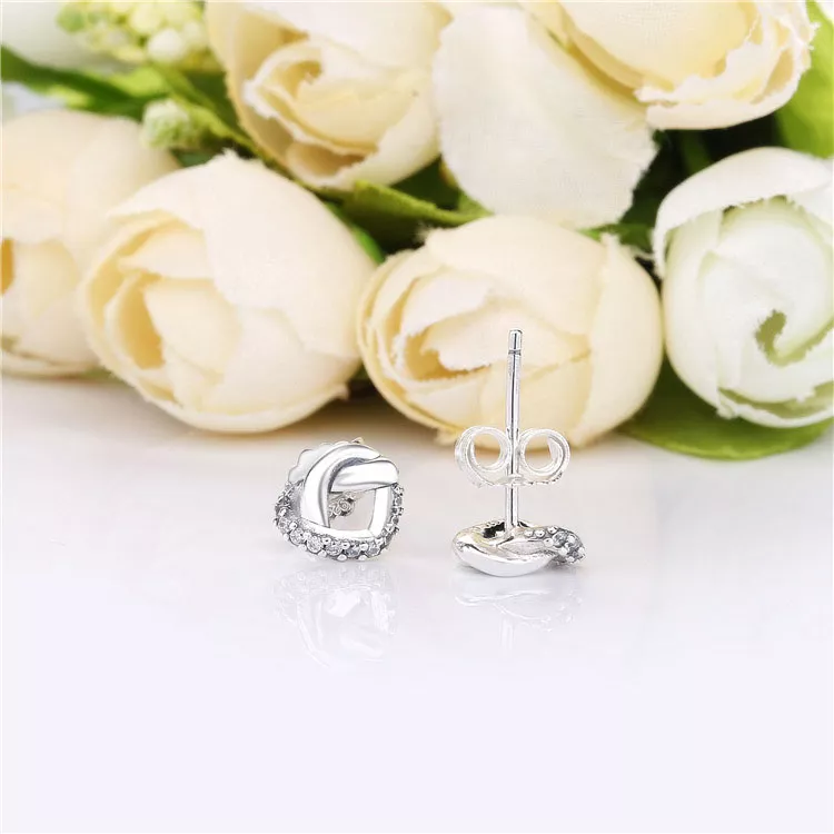 (immagine per) Orecchini a lobo PANDORA Intrecci d'Amore 298019CZ - Visualizza 3