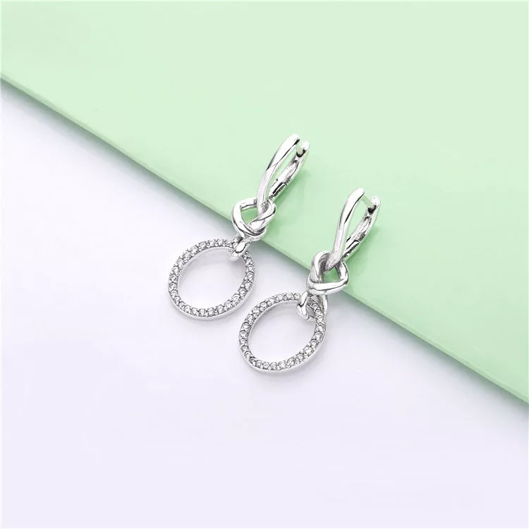 (immagine per) Orecchini PANDORA Pendenti Intrecci d'Amore 298110CZ - Visualizza 2
