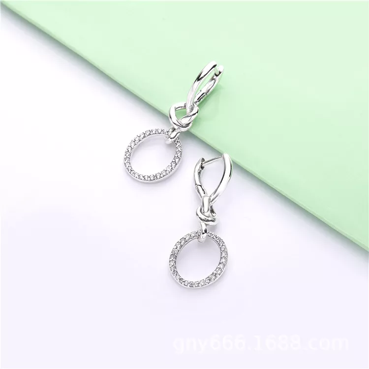 (immagine per) Orecchini PANDORA Pendenti Intrecci d'Amore 298110CZ - Visualizza 3