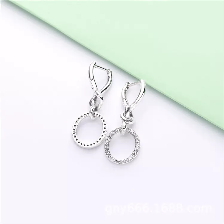 (immagine per) Orecchini PANDORA Pendenti Intrecci d'Amore 298110CZ - Visualizza 4