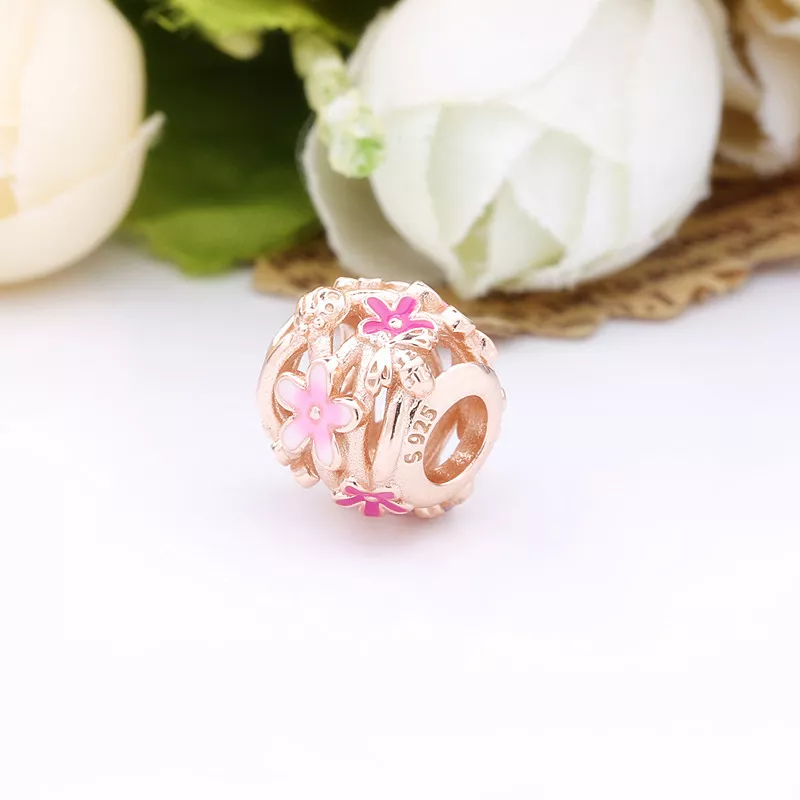 (immagine per) Charm Margherita rosa openwork - 788772C01 - Visualizza 2
