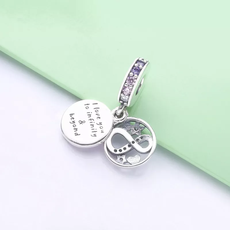 (immagine per) Charm pendente Infinito con cuori e stelle sfavillante - 798829C01 - Visualizza 4